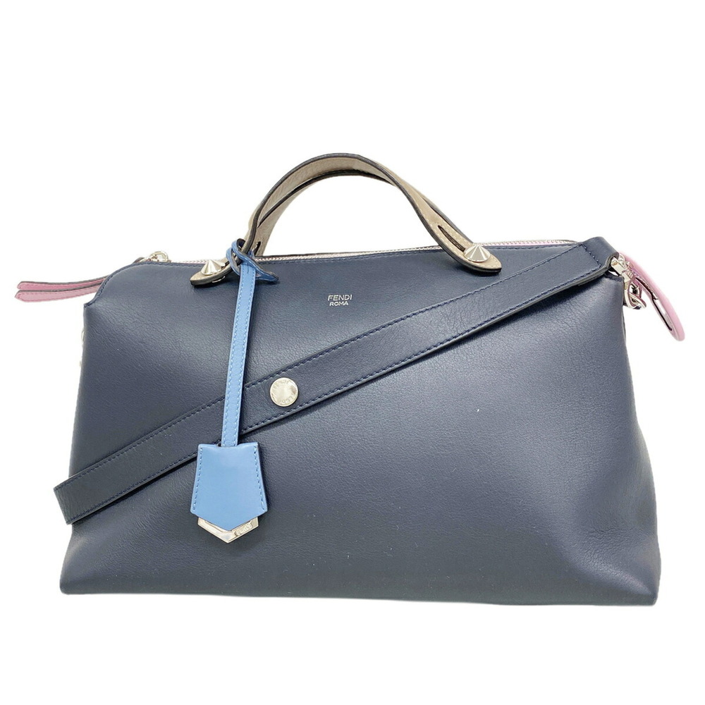 Fendi By The Way Leather Handbag, Navy, 2-way bag for women
